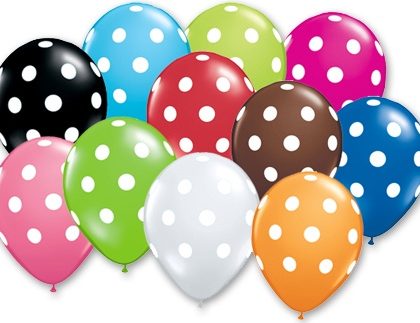 16" Polka Dot Balloons Asst