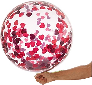 24" Heart Confetti Balloon