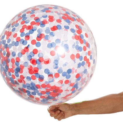 24" Red, White& Blue Confetti Balloon