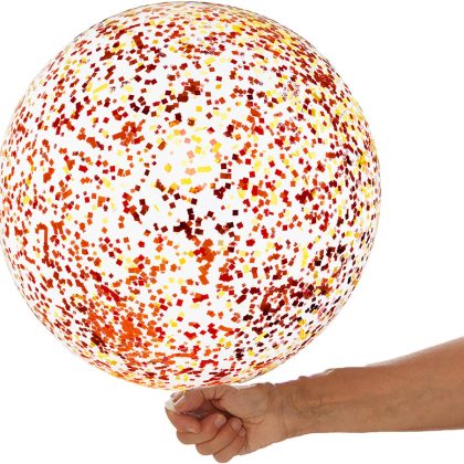 24" Red Yellow Orange Confetti Balloon