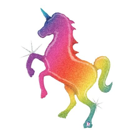 Glitter Rainbow Unicorn Silhouette