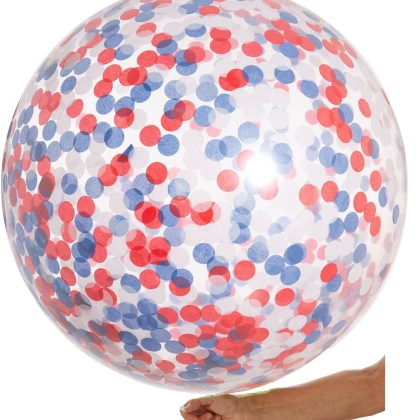 36" Red, White & Blue Confetti Balloon