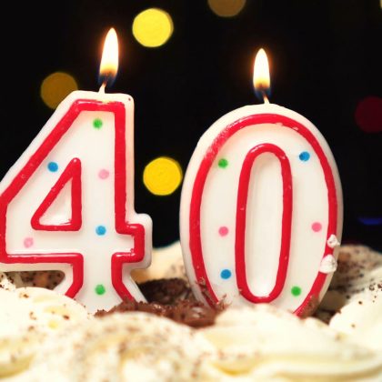 Colorful Polkadot Number Candle