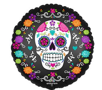 Sugar Skull With Flowers