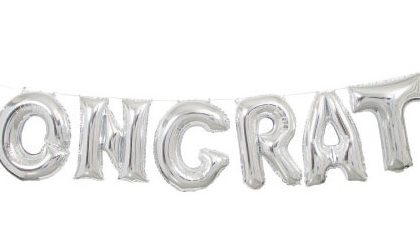 DIY Congrats Silver Balloon Banner