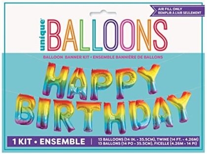 DIY Rainbow Birthday Balloon Banner
