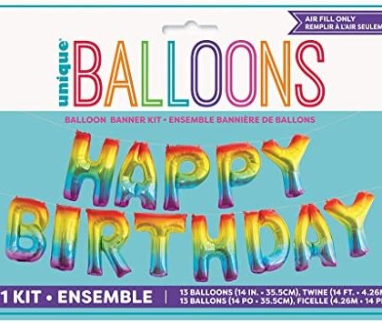 DIY Rainbow Birthday Balloon Banner