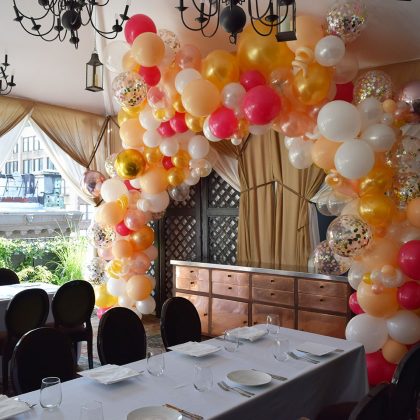 Balloon Arch W/ Confetti & Orbz