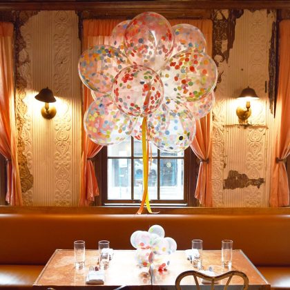 Rainbow Confetti Cluster Centerpiece