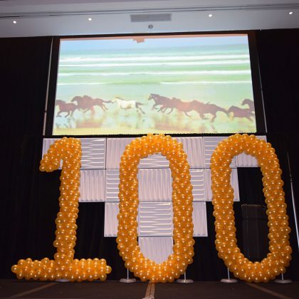 100 Gold Number Sculpture