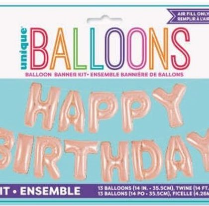 DIY Rose Gold Birthday Balloon Banner