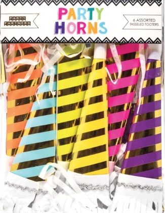 Colorful Striped Party Horns