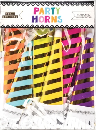 Colorful Striped Party Horns