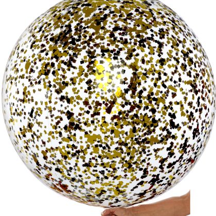 36" Black & Gold Confetti Balloon