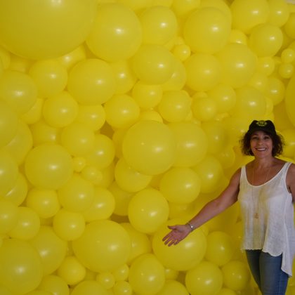 Yellow Balloon Wall
