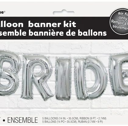 DIY Bride Balloon Silver Letter Banner