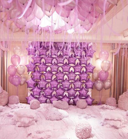 Carlyle hotel Balloon Wall with 16" Balloon Trees
