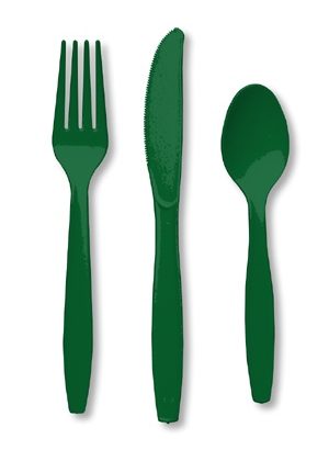 Festive Green Cutlery
