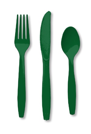Festive Green Cutlery