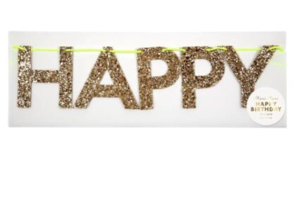 Gold Glitter Birthday Banner