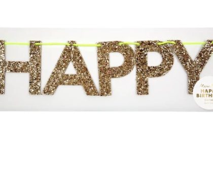 Gold Glitter Birthday Banner