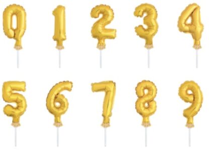 Gold Foil Balloon Cake Topper