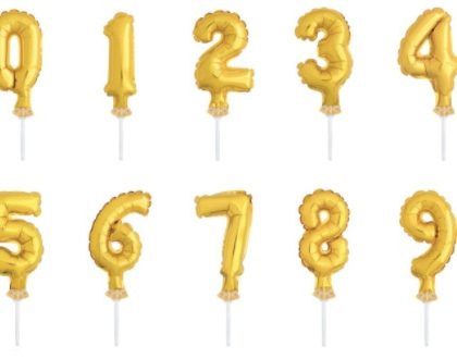 Gold Foil Balloon Cake Topper