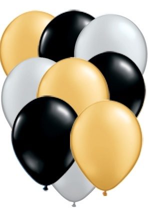 25 Gold Black and Silver Assortment