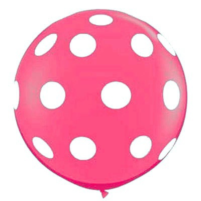 36" Hot Pink Polka Dot