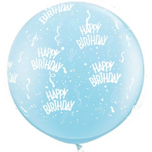 36" Happy Birthday Light Blue