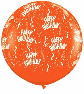 36" Happy Birthday Orange