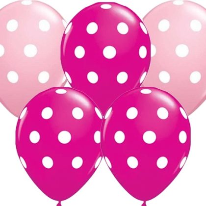 Pinks With White Dot Print