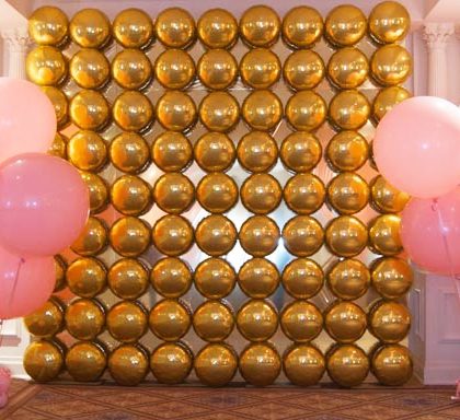 Plaza Hotel Balloon Wall with 36" Balloon Trees
