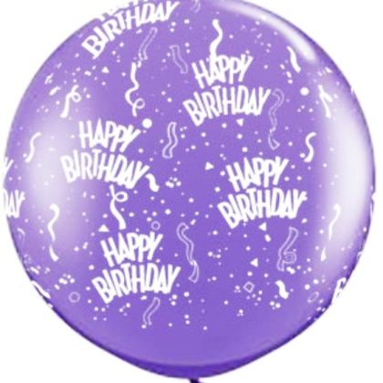 36" Happy Birthday Lavender