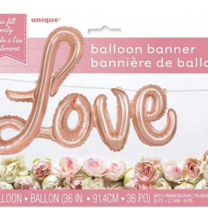 Rose Gold Script Love Balloon