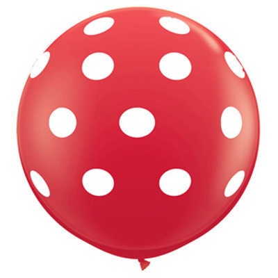 36" Red Polka Dot