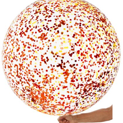 36" Red Orange Yellow Confetti Balloon