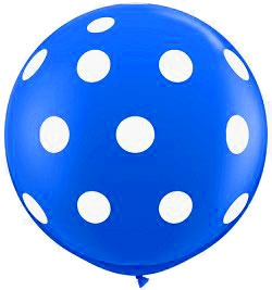 36" Royal Blue Polka Dot