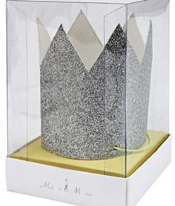 Mini Silver Glitter Crown