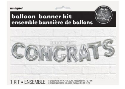 DIY Congrats Silver Balloon Banner