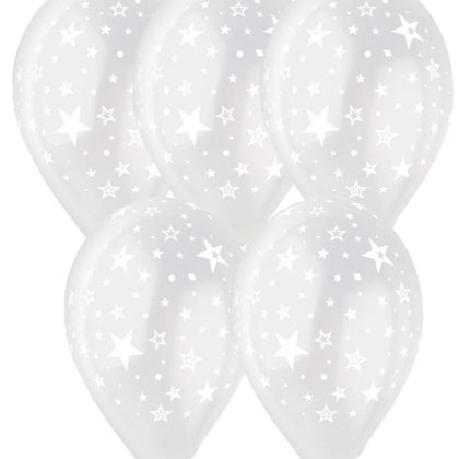 Clear With White Star Print