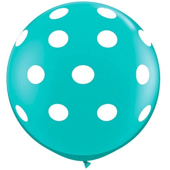 36" Turquoise Polka Dot