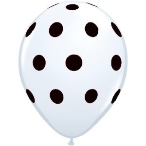 White with Black Polka Dots
