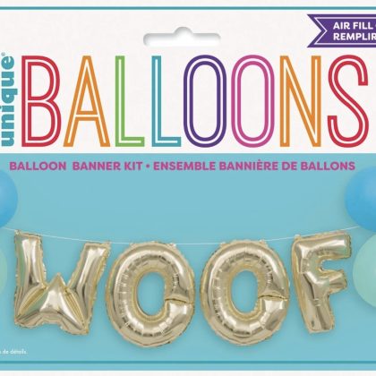 Diy WOOF Balloon Banner