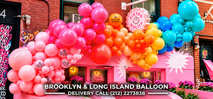 Colorful balloon installation at Pietro Nolita in NYC by Balloon Saloon
