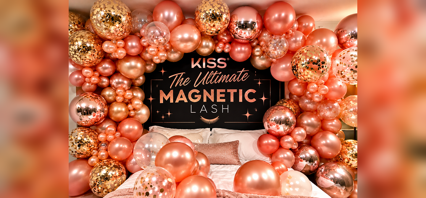 Rose gold corporate balloon decor for a KISS branded event in New York City
